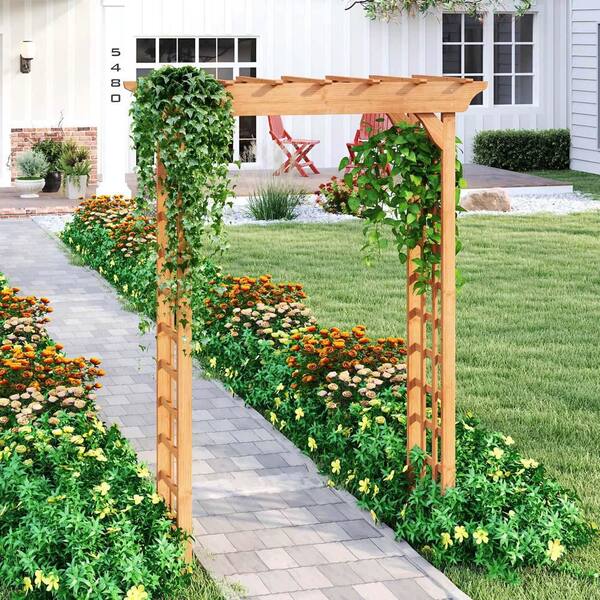 85 in. x 63 in. Wooden Garden Arbor, Garden Arbor for Wedding ...