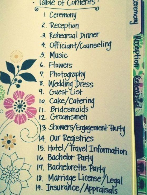 Take a look at the best wedding planning binder in the photos ...